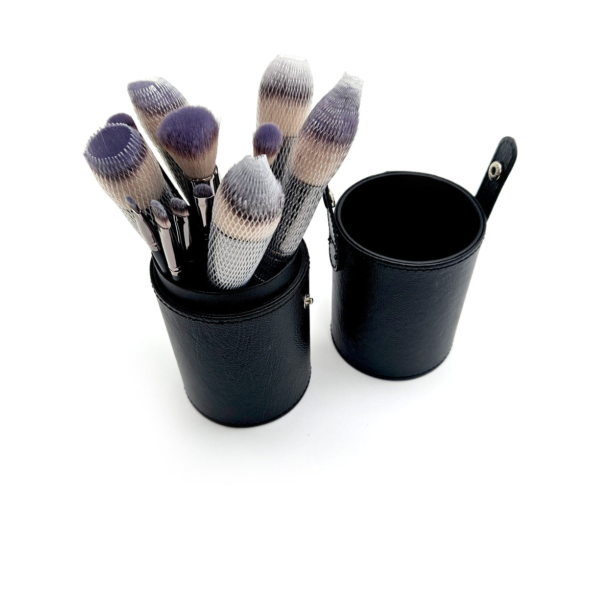 15-Piece Make Up Brush Set with Black Cylinder Case