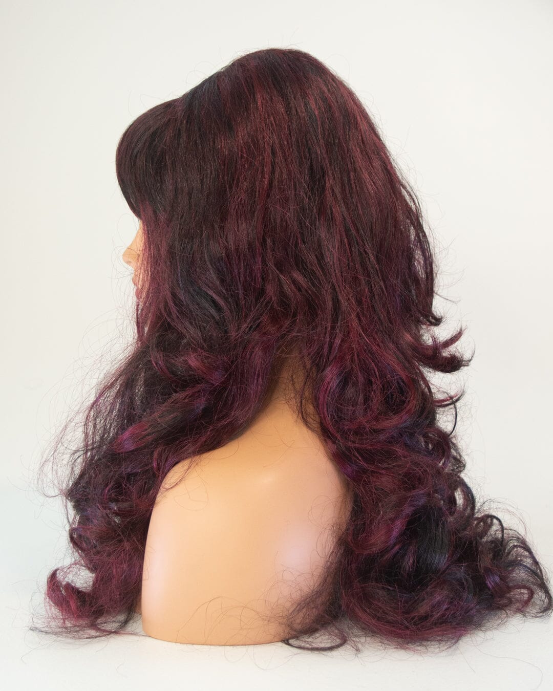 Black And Fuchsia 55cm Synthetic Hair Wig