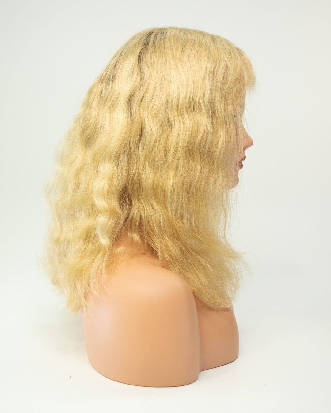 Blonde - Dark Roots 45cm Human Hair Wig