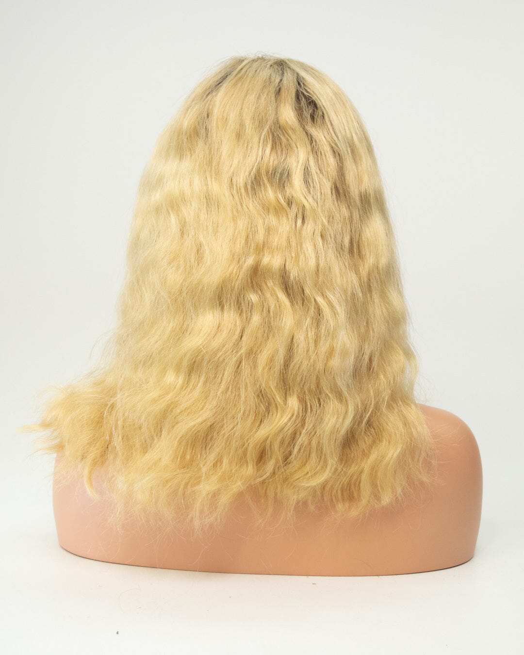 Blonde - Dark Roots 45cm Human Hair Wig