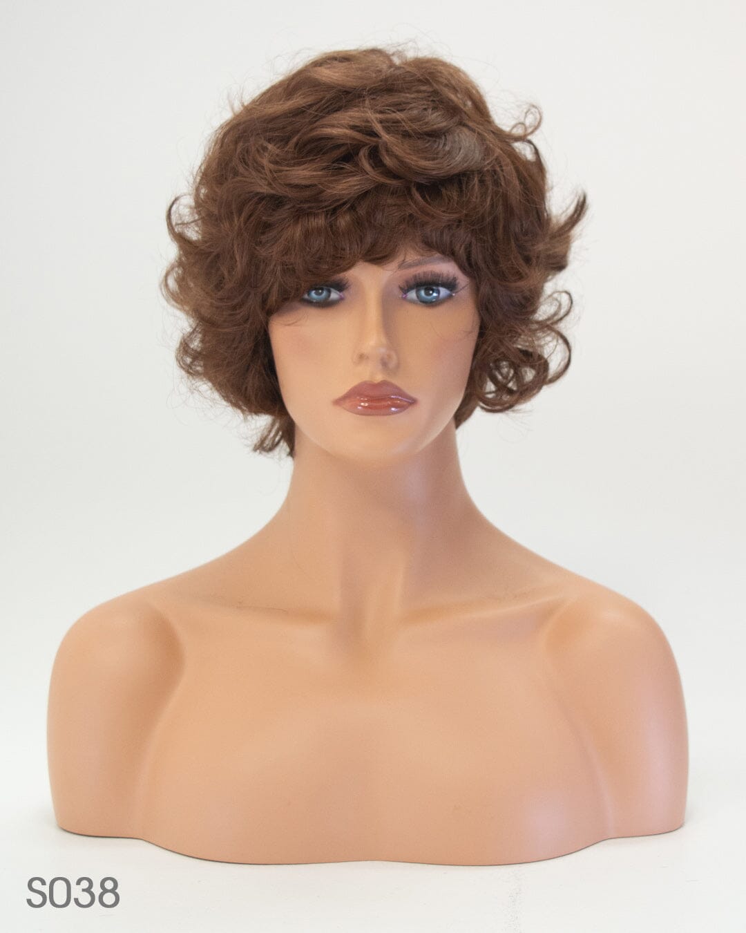 Brown Short Curly Synthetic Hair Wig