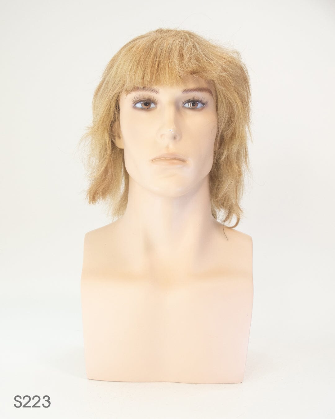 Dark Blonde Streaked 35cm Synthetic Hair Wig