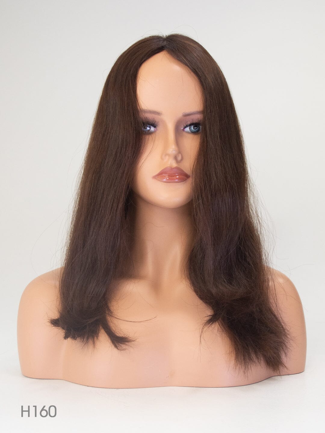 Dark Brown 55cm Human Hair Wig