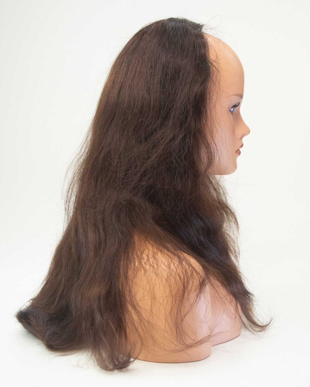 Dark Brown 55cm Human Hair Wig