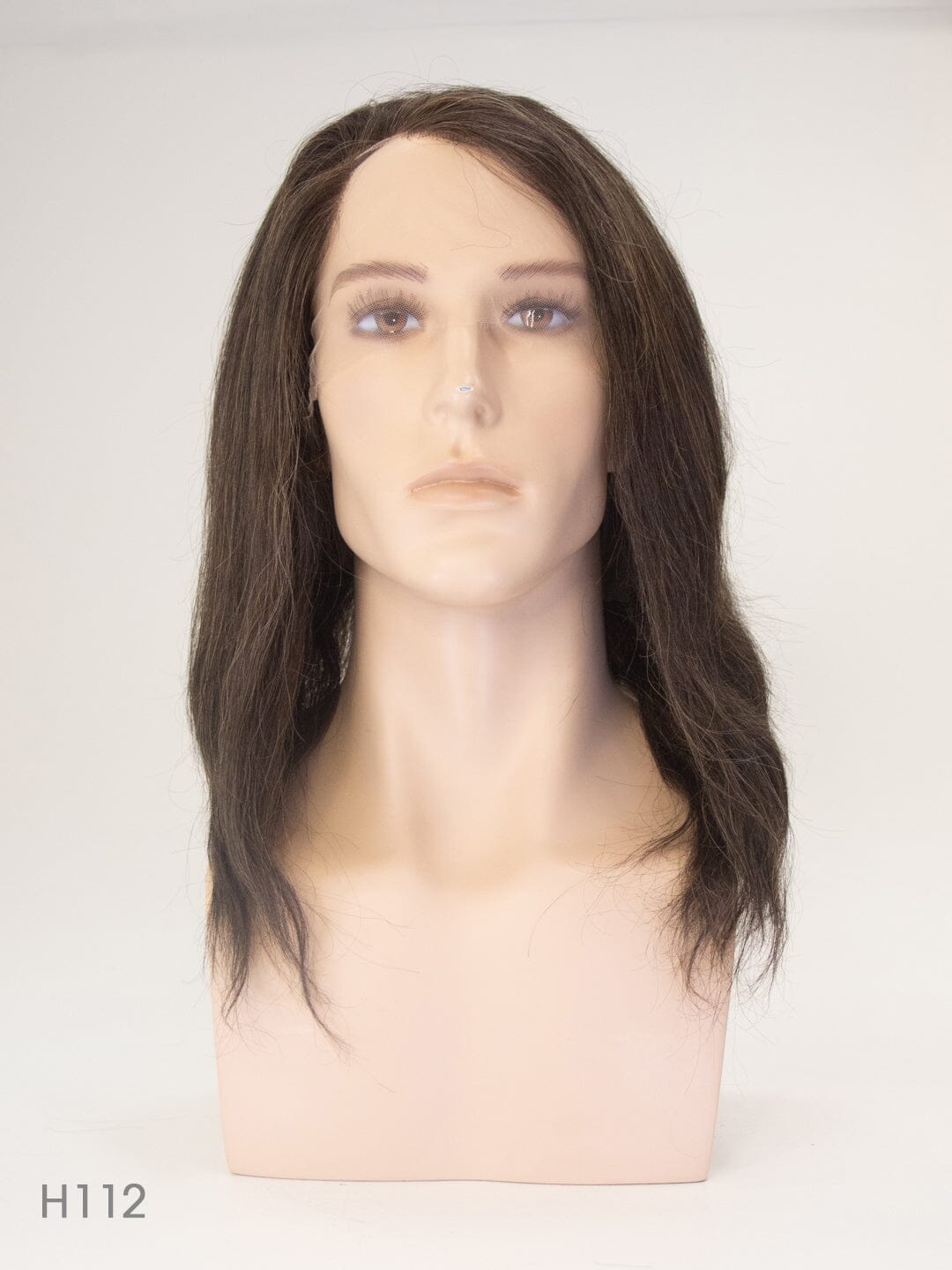 Dark Brown 55cm Lace Front Human Hair Wig