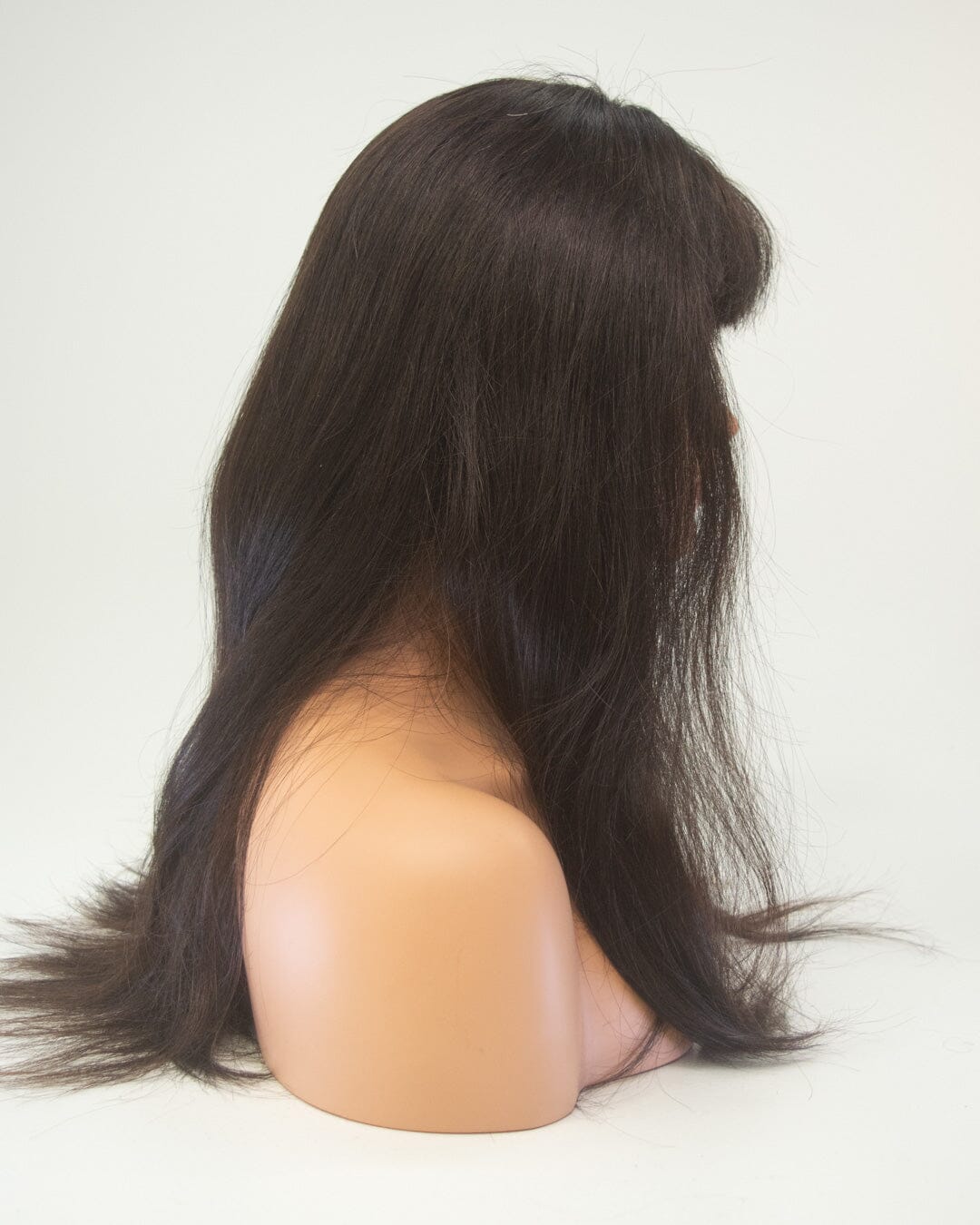 Dark Brown 65cm Human Hair Wig