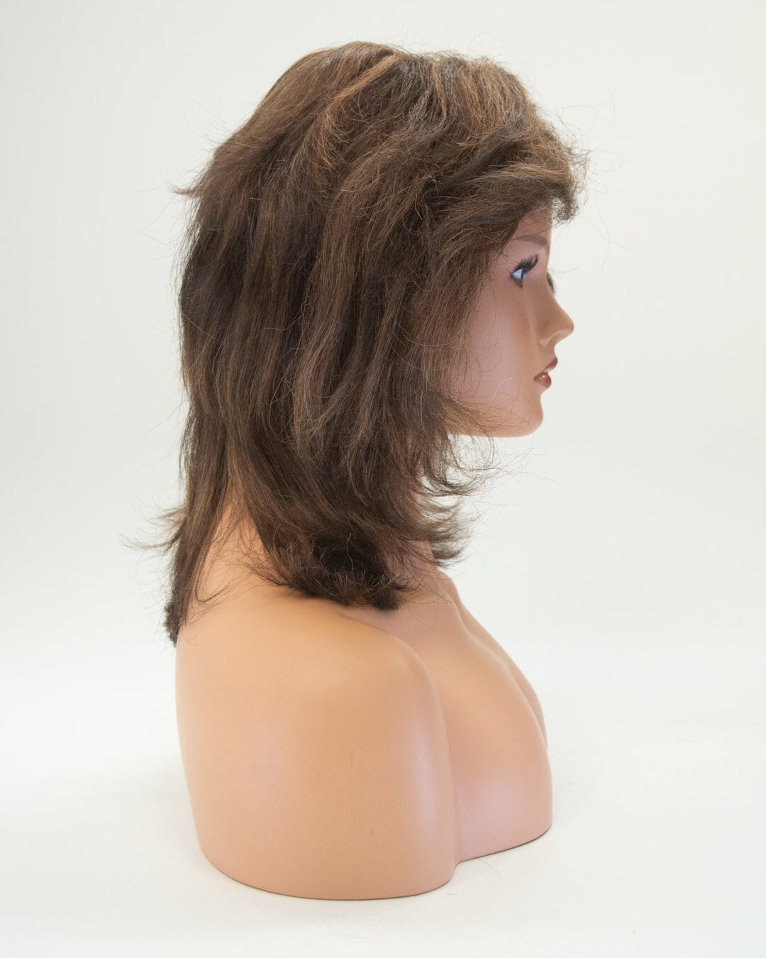 Dark Brown With Light Brown Streaks 40cm Synthetic Hair Wig