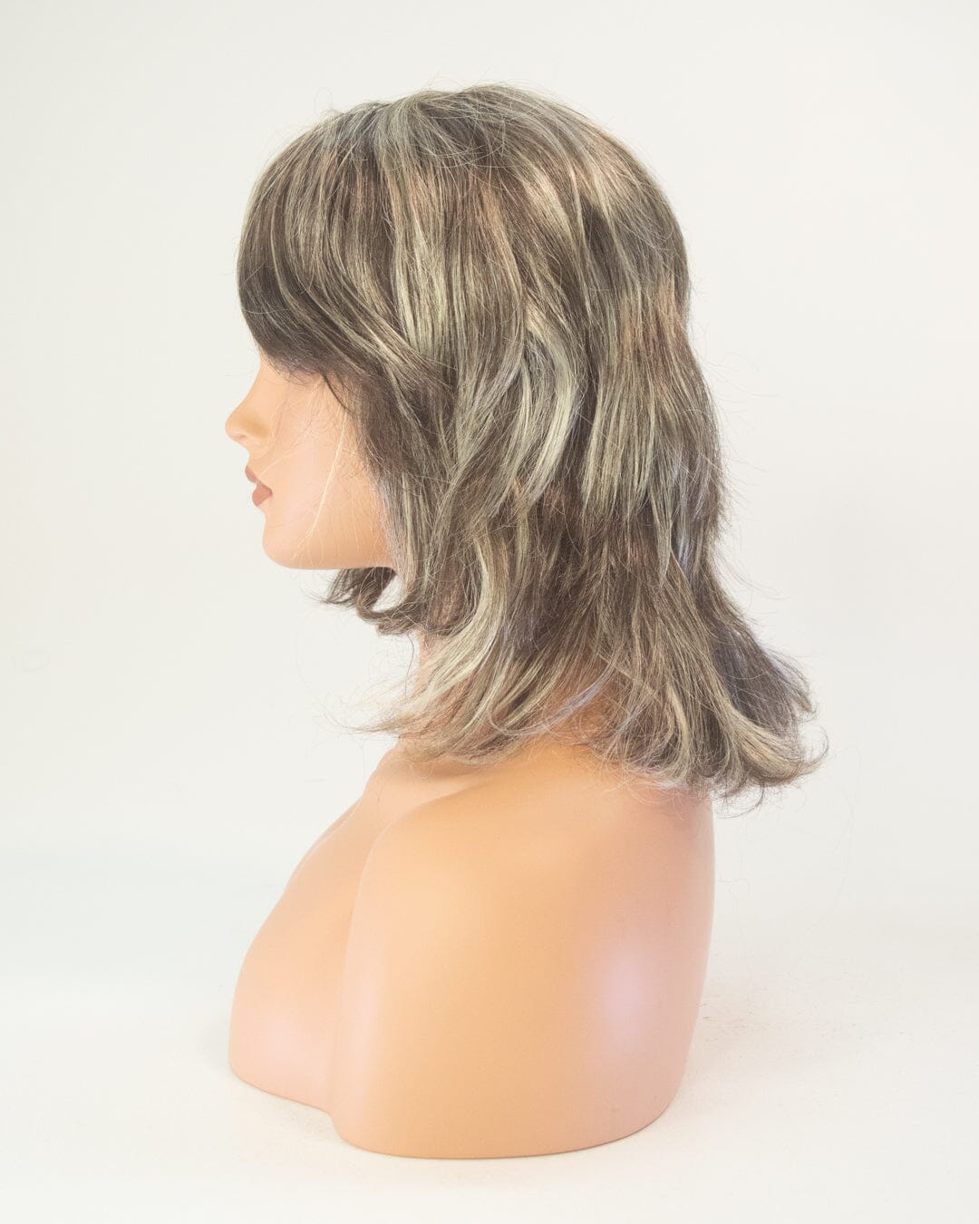 Dark Brown/Blonde Streak 35cm Synthetic Hair Wig