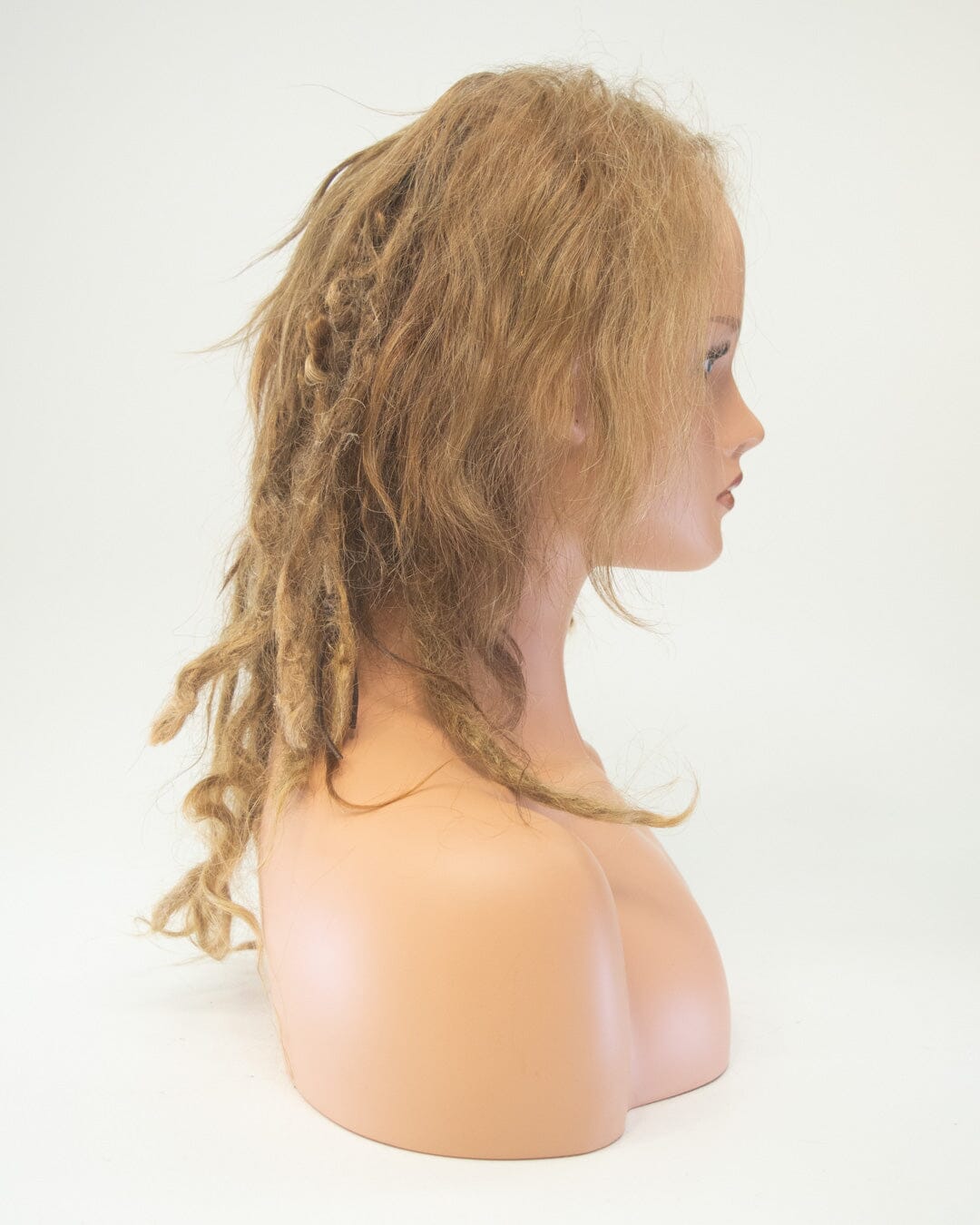 Dirty Blond 40cm Lace Front Human Hair Dreadlocked Wig