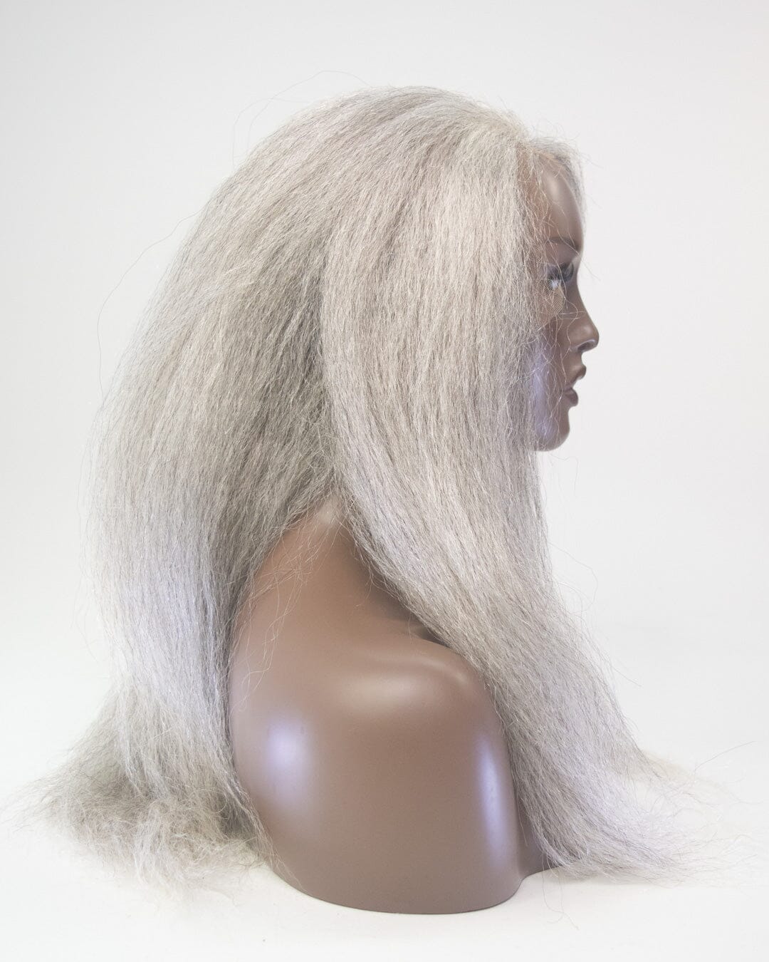 Grey 65cm Lace Front Human Hair Wig