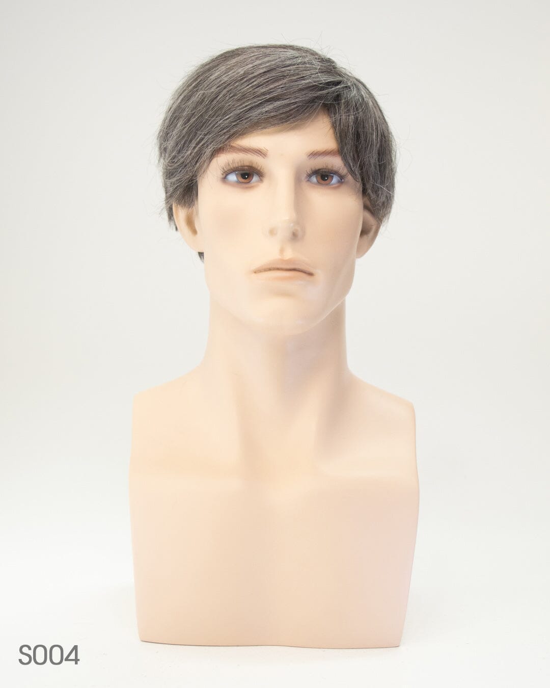 Greying Brown Short Synthetic Hair Wig