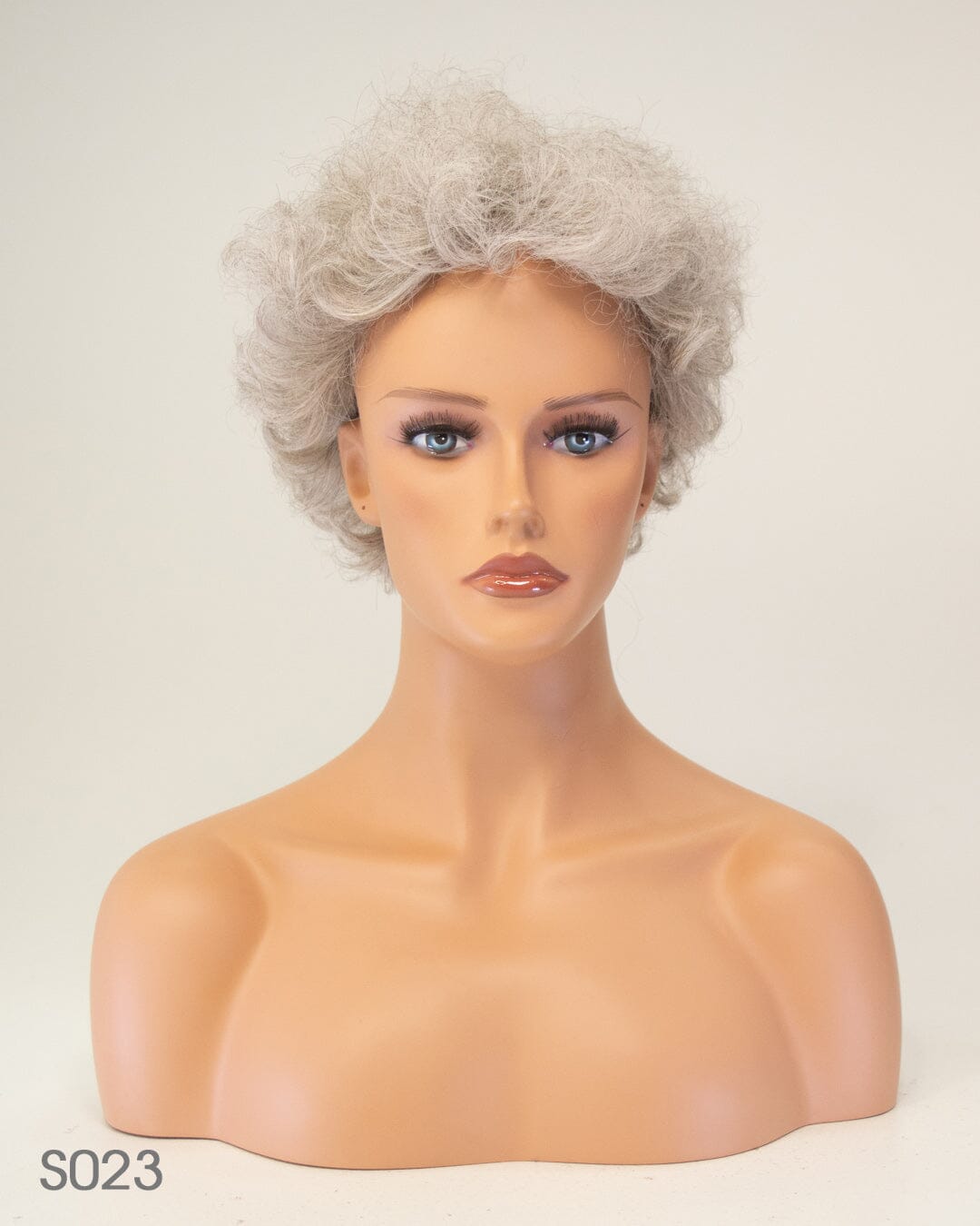 Light Grey Short Curly Synthetic Hair Wig