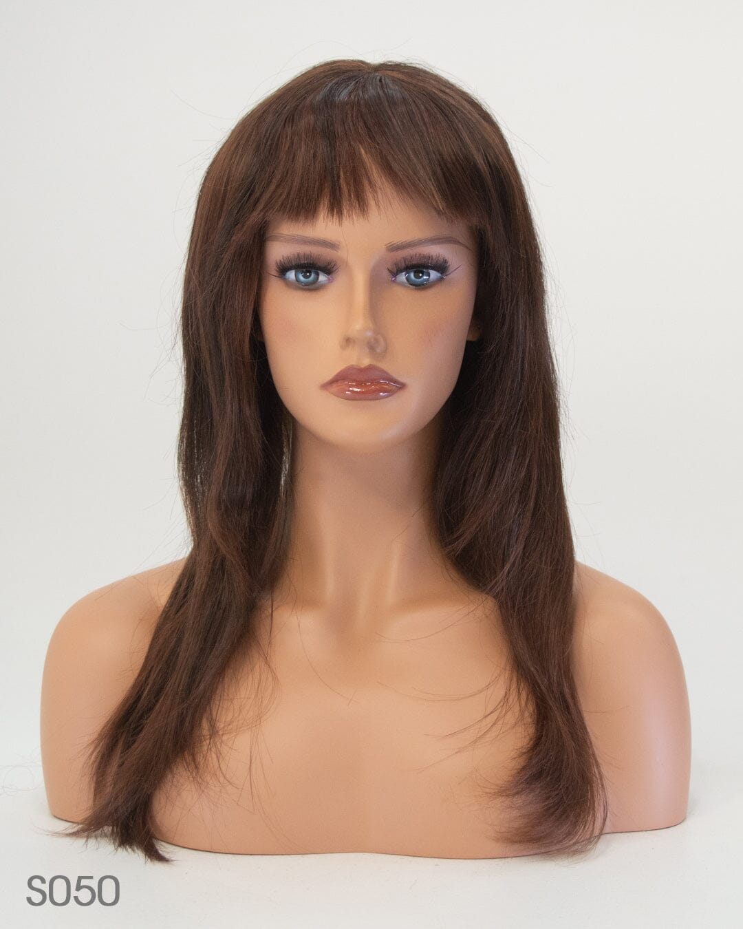 Medium Brown 55cm Synthetic Hair Wig