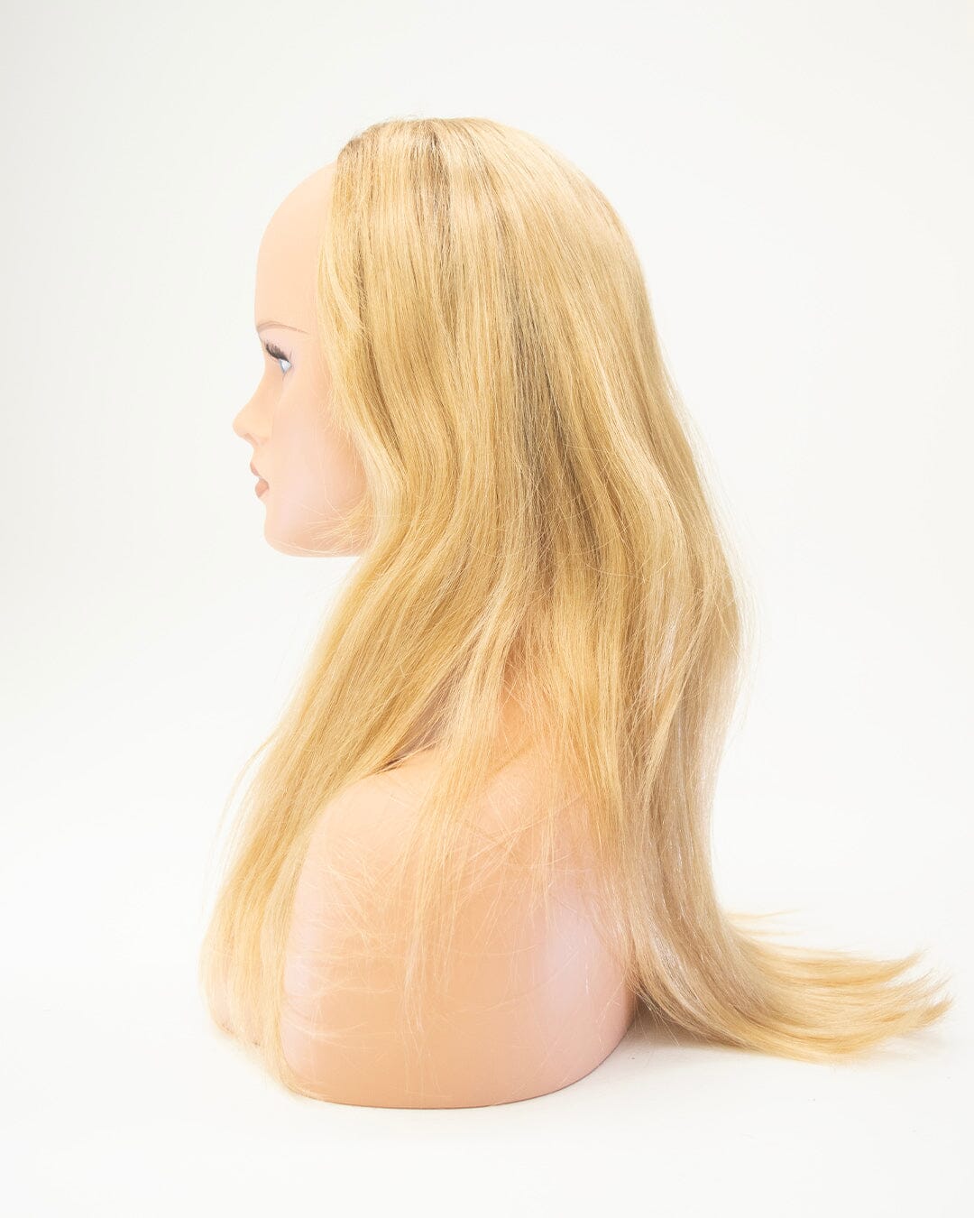 Warm Blonde - Dark Blonde Roots 60cm Human Hair Wig