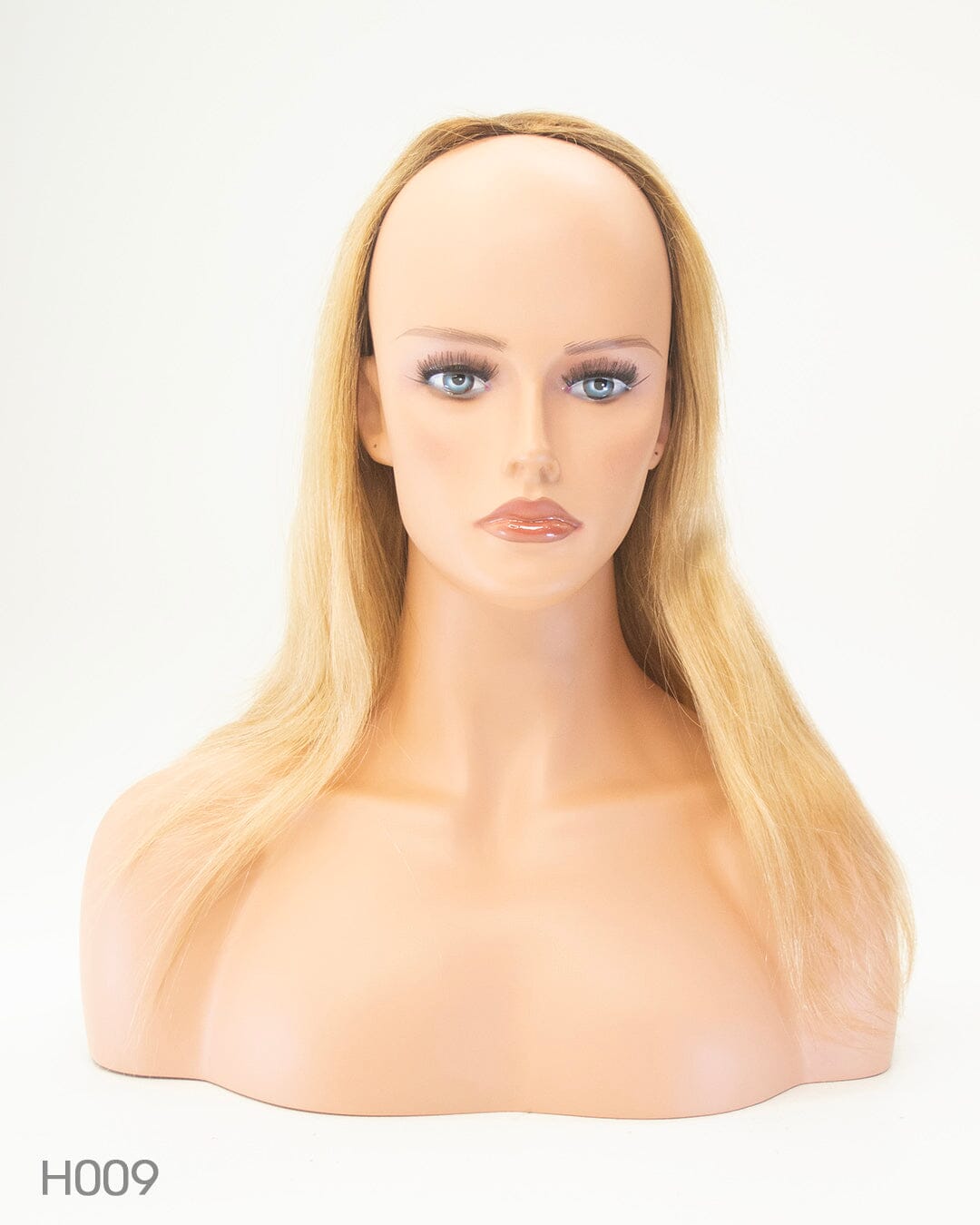 Warm Blonde - Dark Blonde Roots 60cm Human Hair Wig