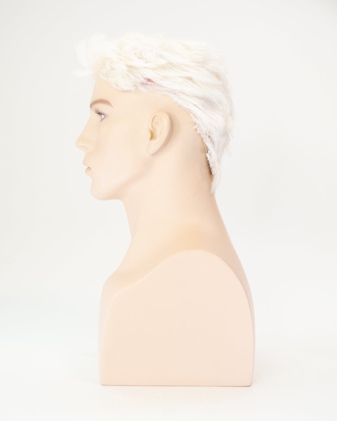 White Short Synthetic Hair Toupee