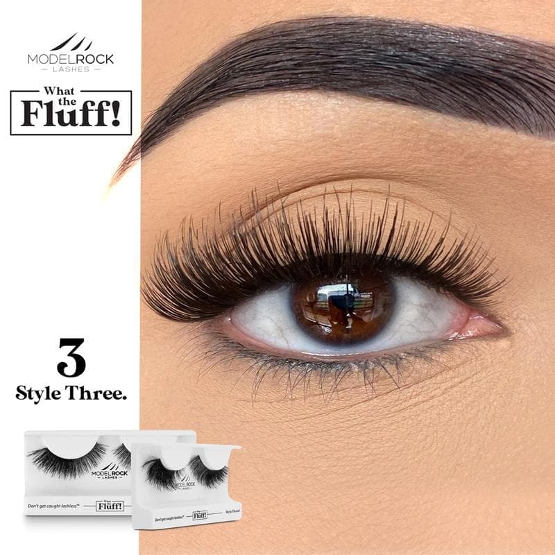 MODEL ROCK LASHES- WHAT THE FLUFF ! &#39;STYLE THREE&#39;