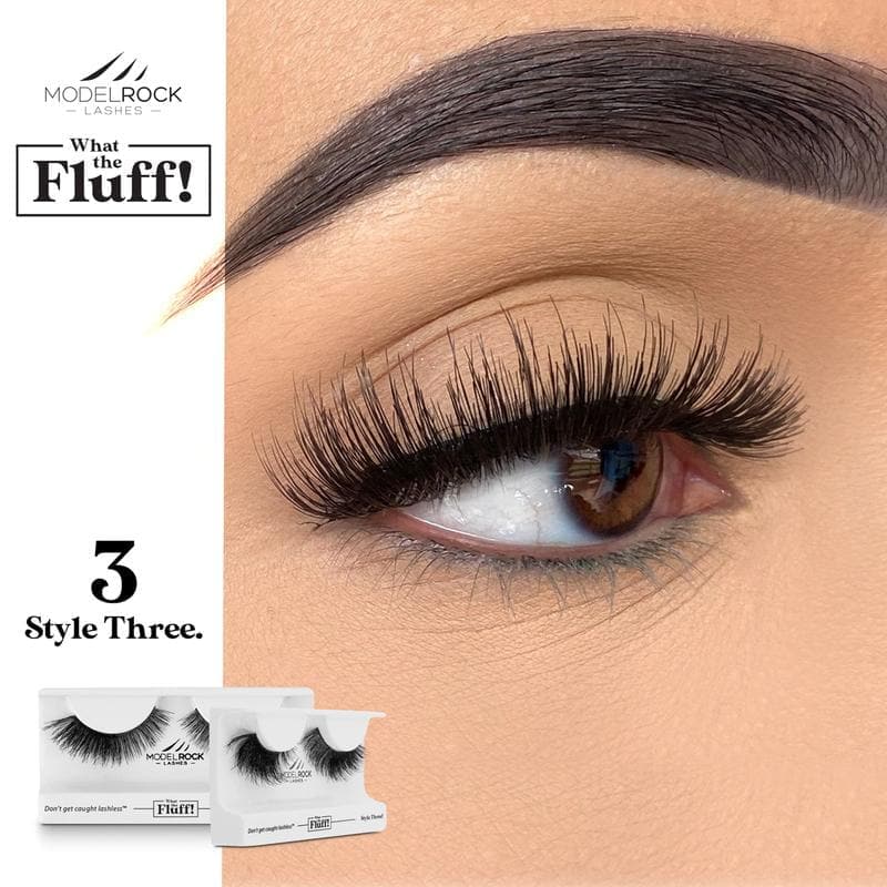 MODEL ROCK LASHES- WHAT THE FLUFF ! &#39;STYLE THREE&#39;