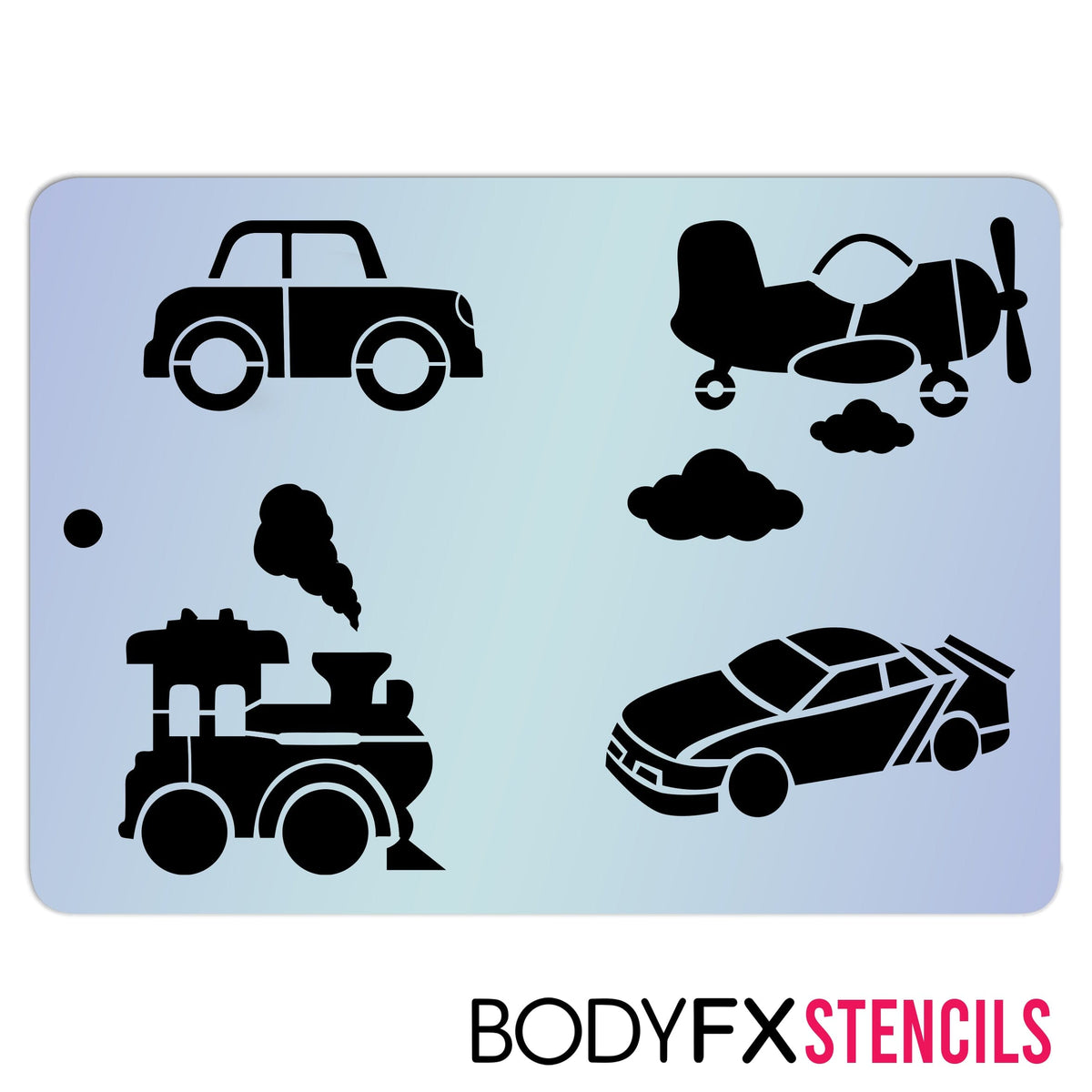 Planes, Trains and Automobiles Stencil