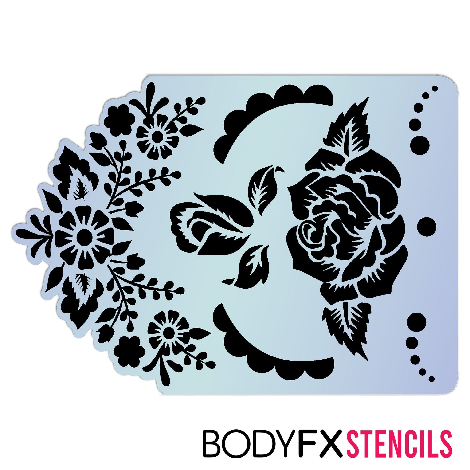 Sugar Skull Floral Stencil