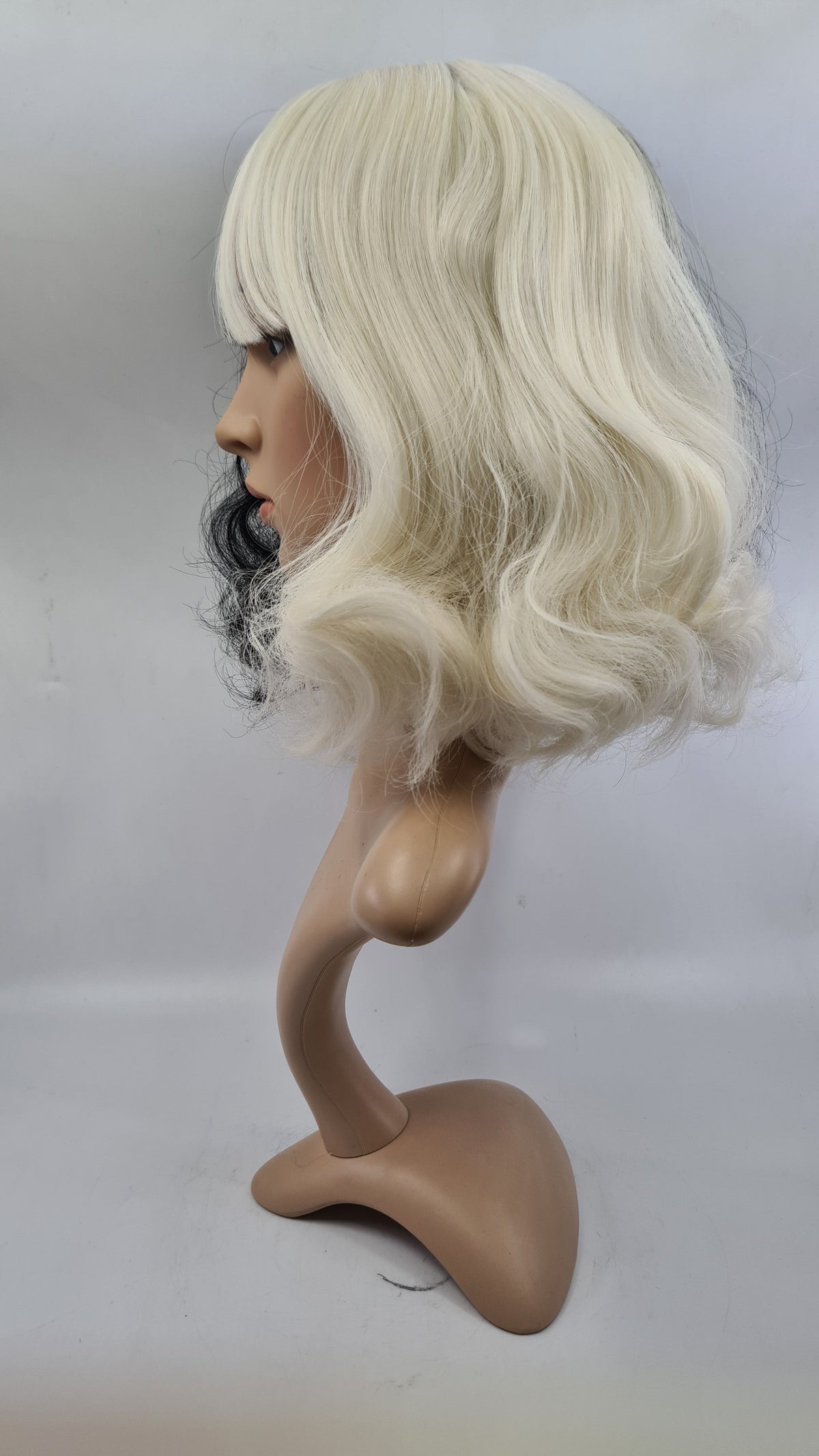 Wig- Emma/Cruella- Black and White Wavy Long Bob