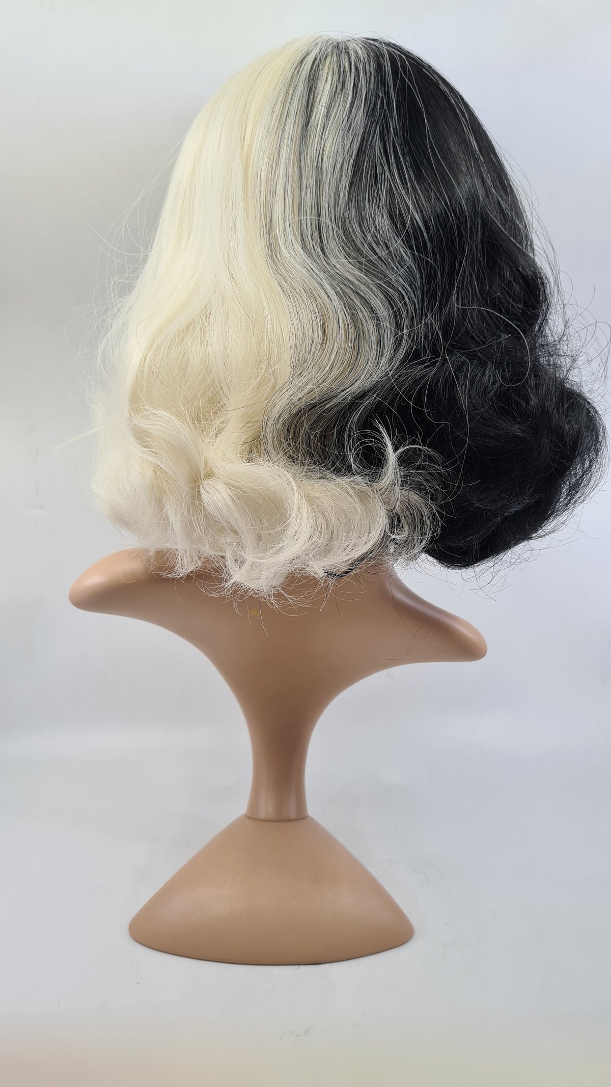 Wig- Emma/Cruella- Black and White Wavy Long Bob