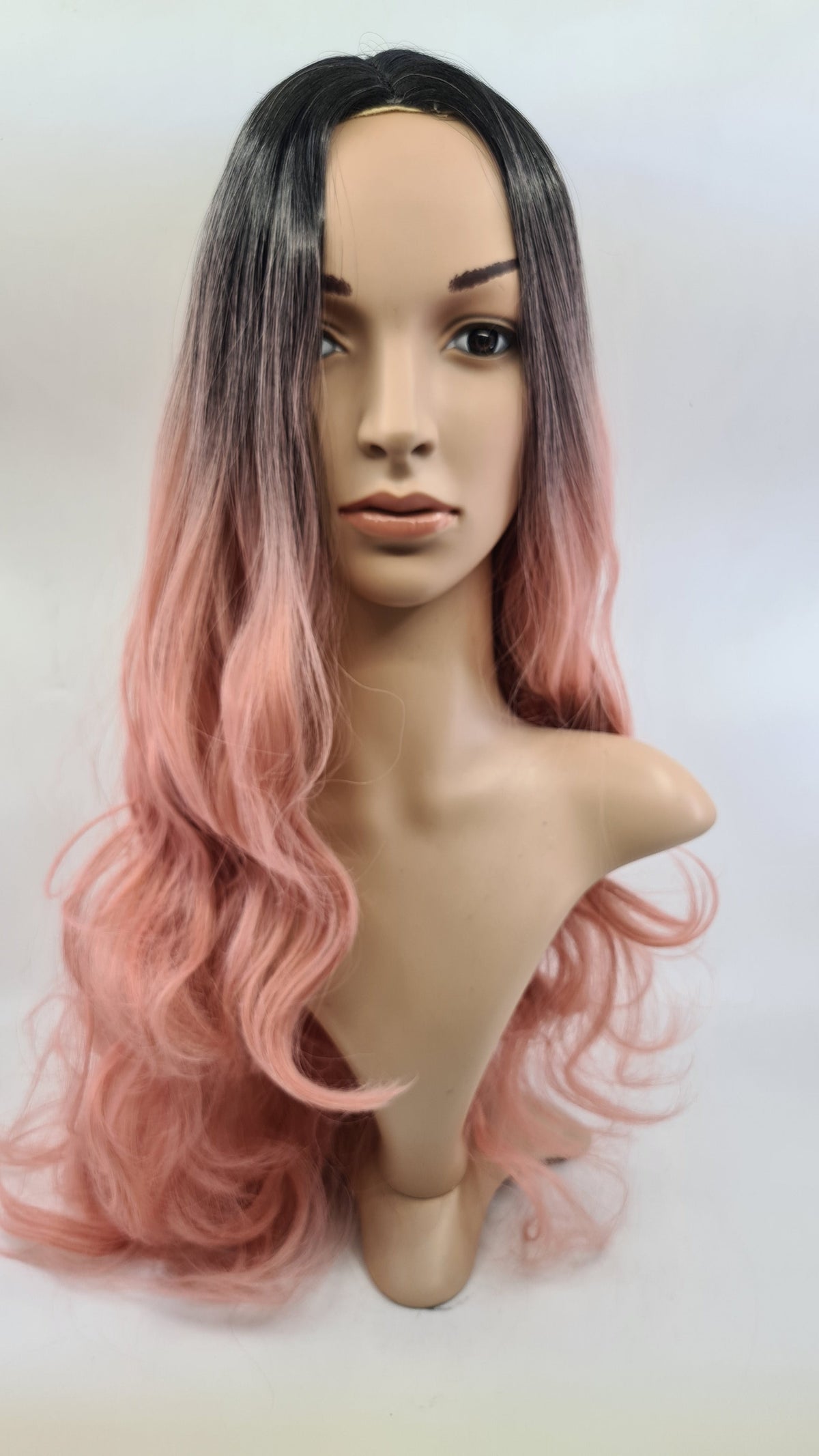 Wig- Samara- Ombre Black to Dusty Pink